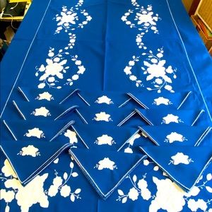 Vintage Appliqué Tablecloth 12 Napkins